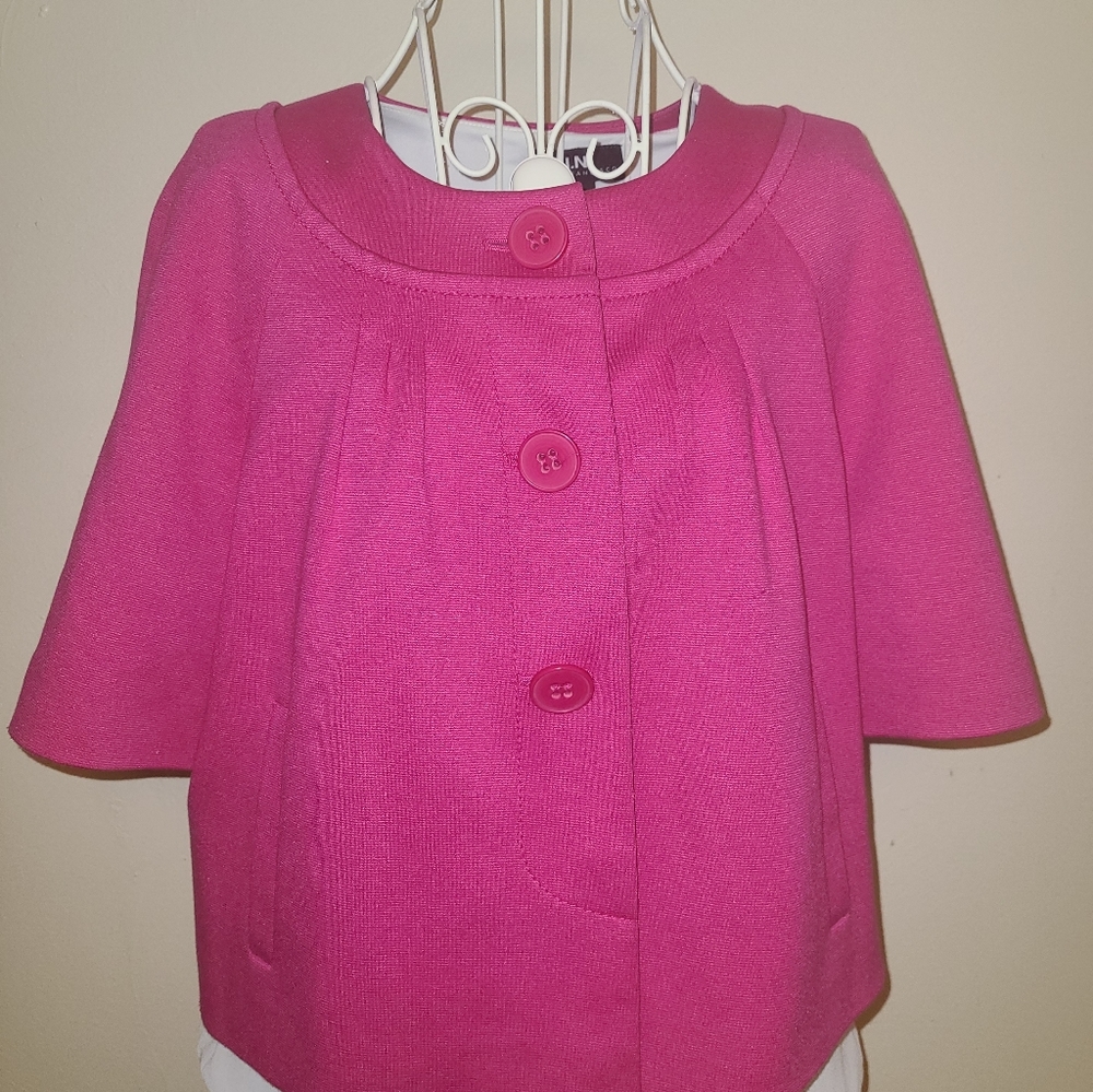 Ann Taylor LOFT Hot Pink Bolero Style Jacket size 6